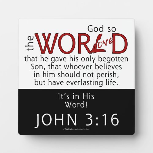 In His Word_John 316 Scripture Plaque