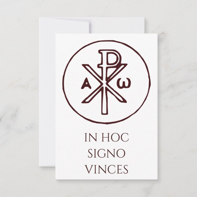 In Hoc Signo Vinces Christogram Holy Card (Front)