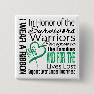 In Honor Collage Tribute Liver Cancer Pinback Button