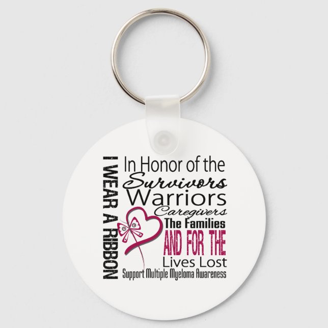In Honor Collage Tribute Multiple Myeloma Keychain (Front)