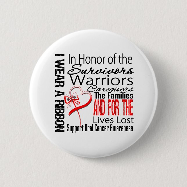 In Honor Collage Tribute Oral Cancer Button (Front)