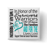 In Honor Collage Tribute Ovarian Cancer Pinback Button