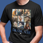 In Honor of the Graduate Photo Collage T-Shirt<br><div class="desc">Personalized graduation t-shirt featuring a 9 picture collage template of the grad,  the saying "proud parent of the graduate",  their name,  school and class year. Photo tip: Crop your photos into squares before uploading ensuring subject is in the center for best results.</div>