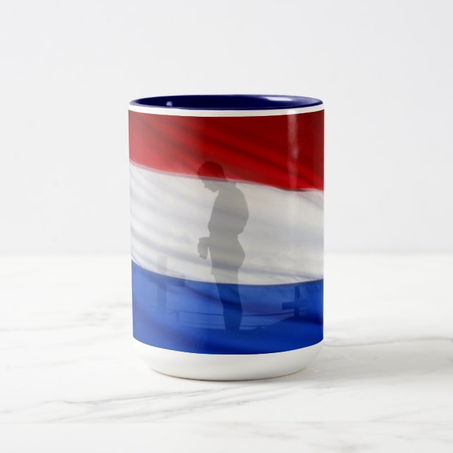 In Honor or all (fallen) Heroes Two-Tone Coffee Mug (Center)