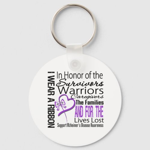 In Honor Tribute Collage Alzheimers Disease Keychain