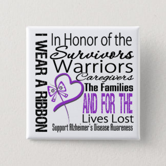 In Honor Tribute Collage Alzheimer's Disease Pinback Button