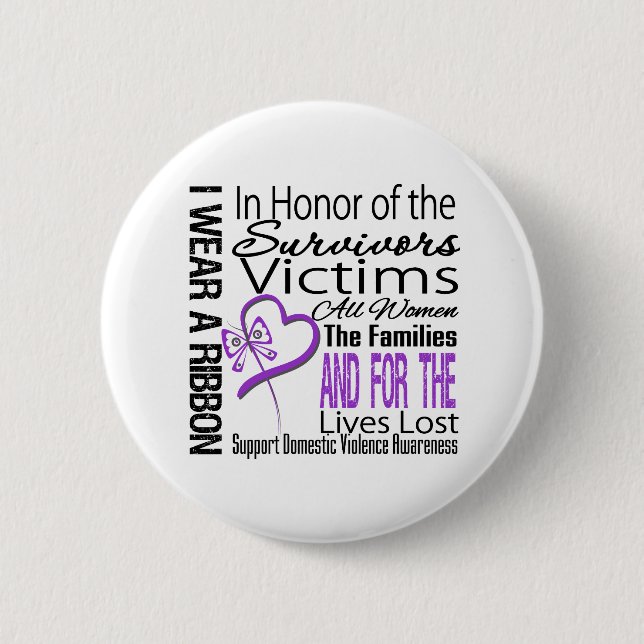 In Honor Tribute Collage Domestic Violence Button (Front)