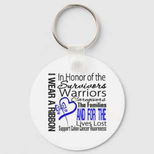 In Honor Tribute Collage Tribute Colon Cancer Keychain
