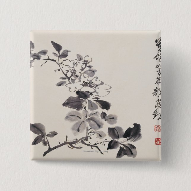In Imitation of Xu Weiï¿½s Flowers No.5 Button (Front)