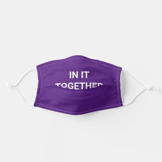 In It Together Purple Cloth Face Mask (Front, Unfolded)