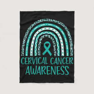 In January We Wear Teal And White Cervical Cancer  Fleece Blanket