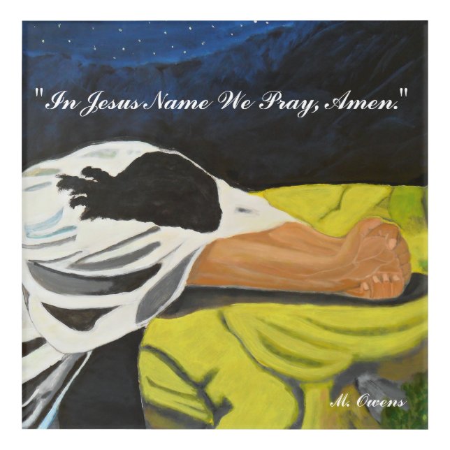 In Jesus Name We Pray Acrylic Wall Art, 12" x 12" Acrylic Print (Front)