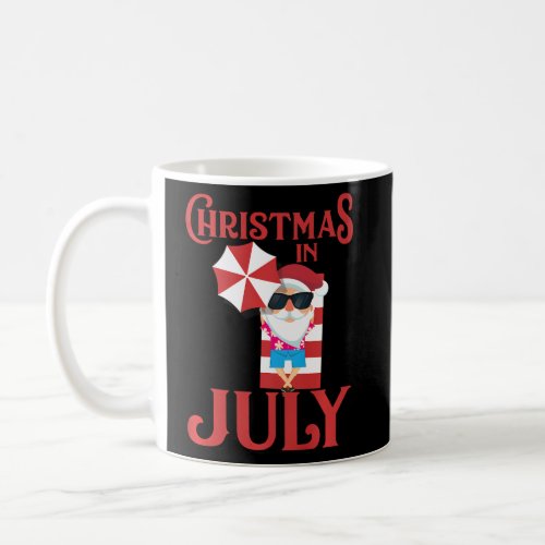 In July Beach Santa Claus Coffee Mug