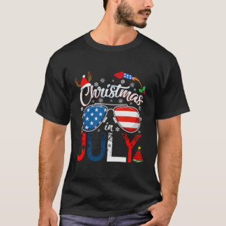 In July Santa American 4Th Of July Santa T-Shirt