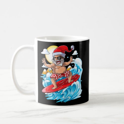 In July Santa Hawaiian Summer Surfing Coffee Mug