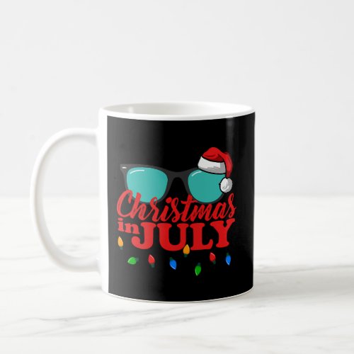 In July Santa Sunglasses Summer Celebration Coffee Mug