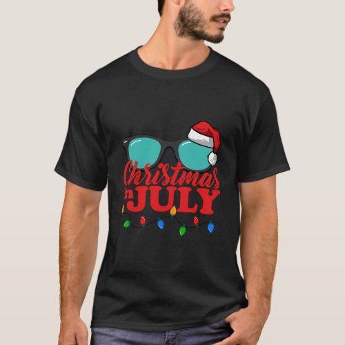 In July Santa Sunglasses Summer Celebration T_Shirt