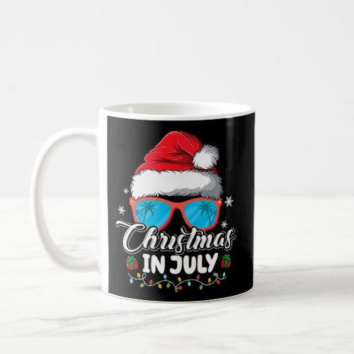 In July Santa Sunglasses Summer Coffee Mug