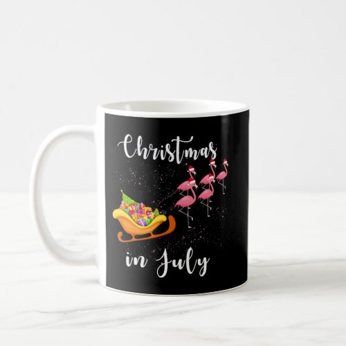 In July Sleigh Flamingos Coffee Mug