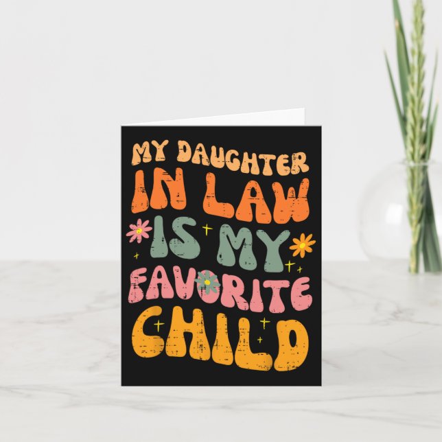In Law Favorite Child Retro Fathers Day Papa Daddy Card (Front)