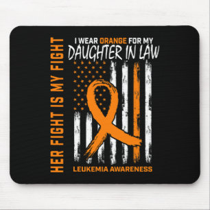In Law Leukemia Cancer Awareness American Flag  Mouse Pad