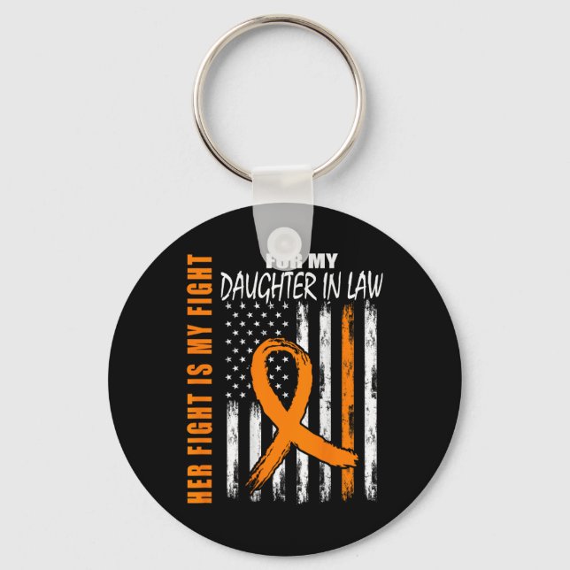 In Law Multiple Sclerosis Awareness Ms Flag On Bac Keychain (Front)