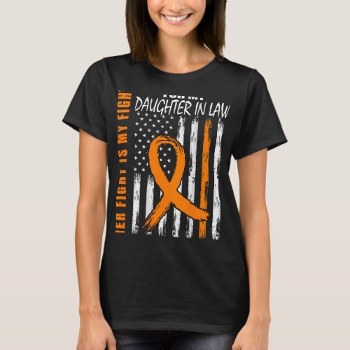 In Law Multiple Sclerosis Awareness Ms Flag On Bac T_Shirt