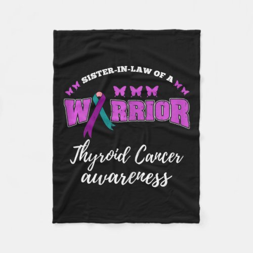 In Law Of A Warrior Thyroidcancer Awareness  Fleece Blanket