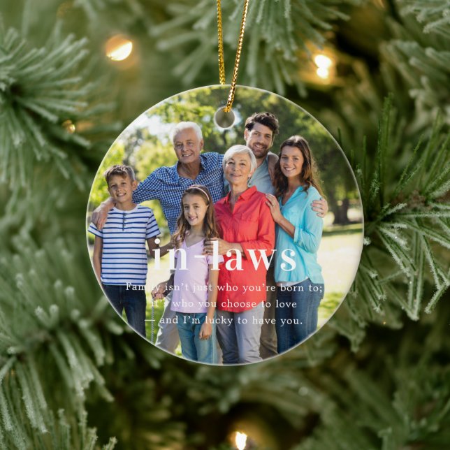 In-Laws | Sentimental Photo Keepsake Christmas Ceramic Ornament (Tree)