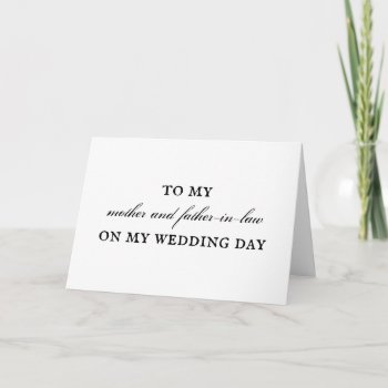 In Laws Wedding Thank You Card by Apostrophe_Weddings at Zazzle