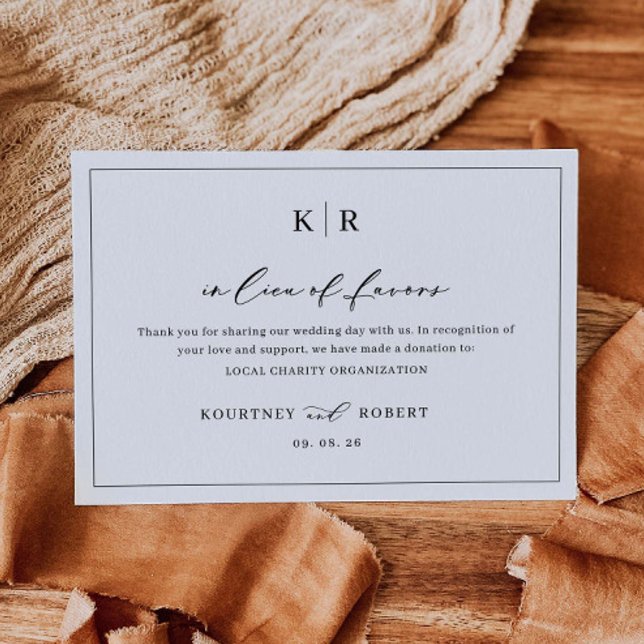 In Lieu of Favors Card Thank You Charity Note (Creator Uploaded)