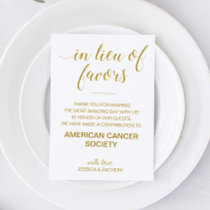 In Lieu Of Favors Charity Donation Gold Wedding