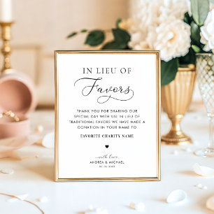 In Lieu of Favors Charity Wedding Sign