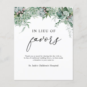 In Lieu of Favors Donation Sign