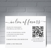 In Lieu of Favors For Wedding Charity With QR Code