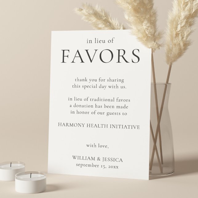 In Lieu of Favors Minimalist Wedding Donation Card (Creator Uploaded)