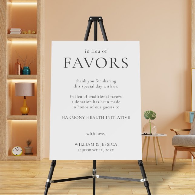 In Lieu of Favors Minimalist Wedding Donation Foam Board (Creator Uploaded)