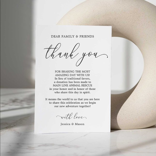 In Lieu of Favors Thank You Place Card (Creator Uploaded)