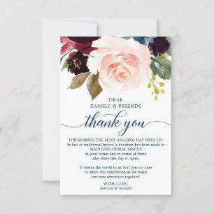 In Lieu of Favors Thank You Place Card