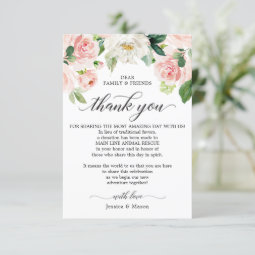 In Lieu of Favors Thank You Place Card Blush | Zazzle