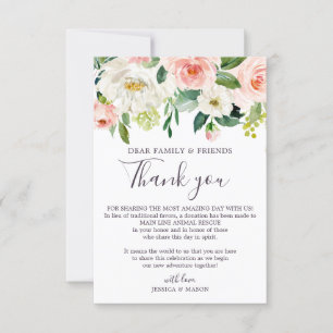 In Lieu of Favors Thank You Place Cards Blush