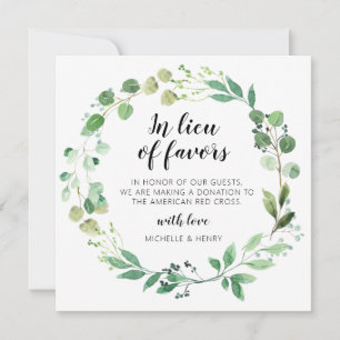 In Lieu of Favors Wedding Donation Sign Invitation