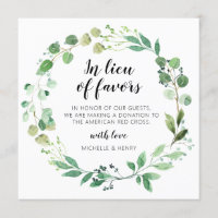 In Lieu of Favors Wedding Donation Sign
