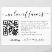 In Lieu of Favors With QR Code For Wedding Charity (Front)