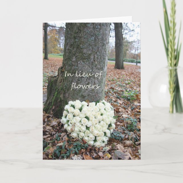 In lieu of flowers card for sympathy/funeral (Front)