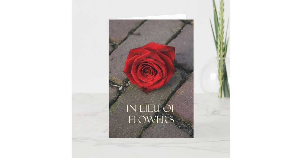 In lieu of flowers card for sympathy/funeral | Zazzle