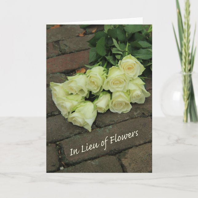 In Lieu of Flowers - Charity Donation sympathy Card (Front)
