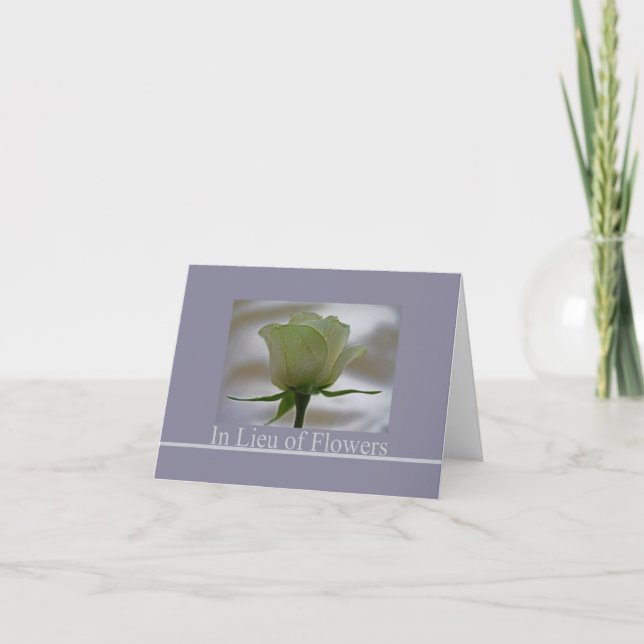 In Lieu of Flowers - Charity Donation sympathy Card (Front)