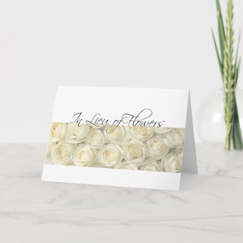 In Lieu of Flowers _ Charity Donation sympathy Card