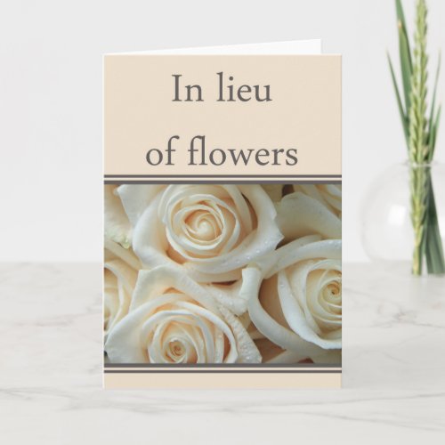 In Lieu of Flowers _ Charity Donation sympathy Card